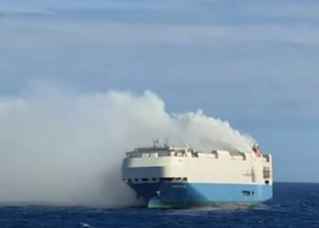 Blazing Cargo Ship Full of Porsches and Other Luxury Vehicles Left Adrift After Crew Evacuation