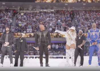 Watch the Super Bowl LVI Halftime Show f/ Dr. Dre, Kendrick Lamar, Eminem, Snoop Dogg, Mary J. Blige, and 50 Cent