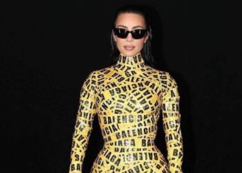 Kim K Attends Balenciaga Winter 2022 Show Wearing Caution Tape Outfit, Demna Speaks on Ukraine