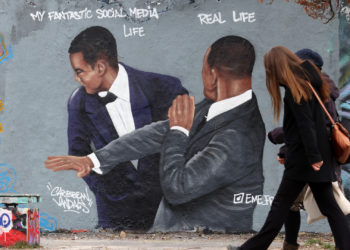 Will Smith Slapping Chris Rock Has Been Memed via Graffiti Mural on Former Section of Berlin Wall
