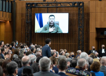 Zelensky Asks Trudeau to ‘Imagine the CN Tower Being Hit by Russian Bombs’