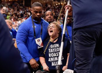 Protester Chains Themself to Basket During Timberwolves-Grizzlies Playoff Game