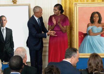 Barack and Michelle Obama Return to White House to Unveil Official Portraits