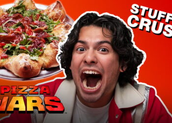 Xolo Maridueña Taste Tests the Ultimate Stuffed Crust Pizza | Pizza Wars