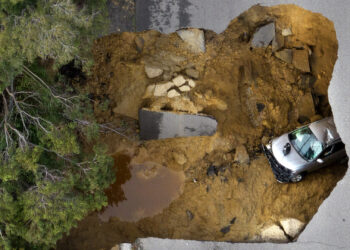 Mother and Daughter Rescued After Car Falls Into Sinkhole in California