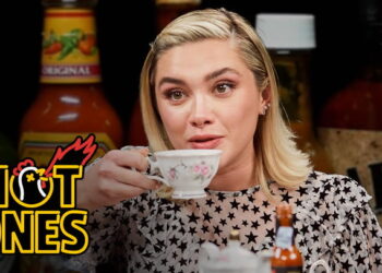 Florence Pugh Sweats From Her Eyebrows While Eating Spicy Wings | Hot Ones