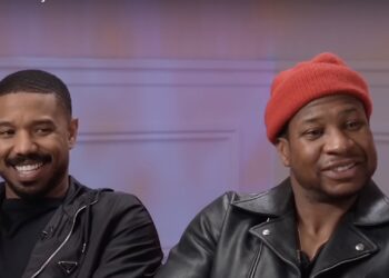 Michael B. Jordan and Jonathan Majors Seemingly Check Out Reporter in Viral Video