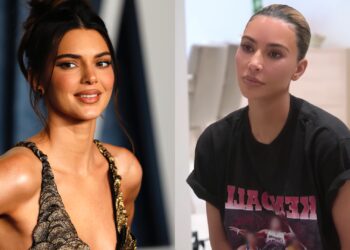 Kim Kardashian Appears to Wear T-Shirt Poking Fun at Kendall Jenner’s ‘Starting Five’ NBA Exes