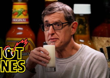 Louis Theroux Attacks the Shark While Eating Spicy Wings | Hot Ones